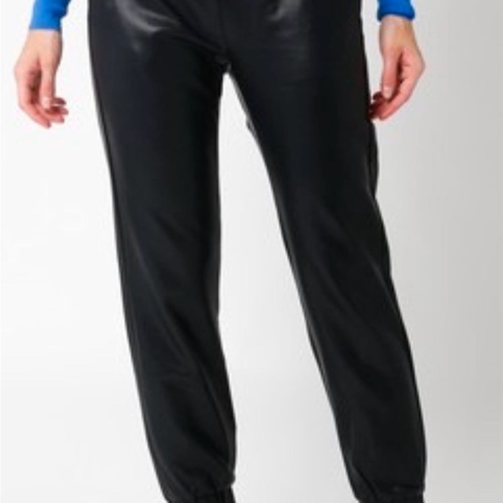 Okivacious faux leather jogger